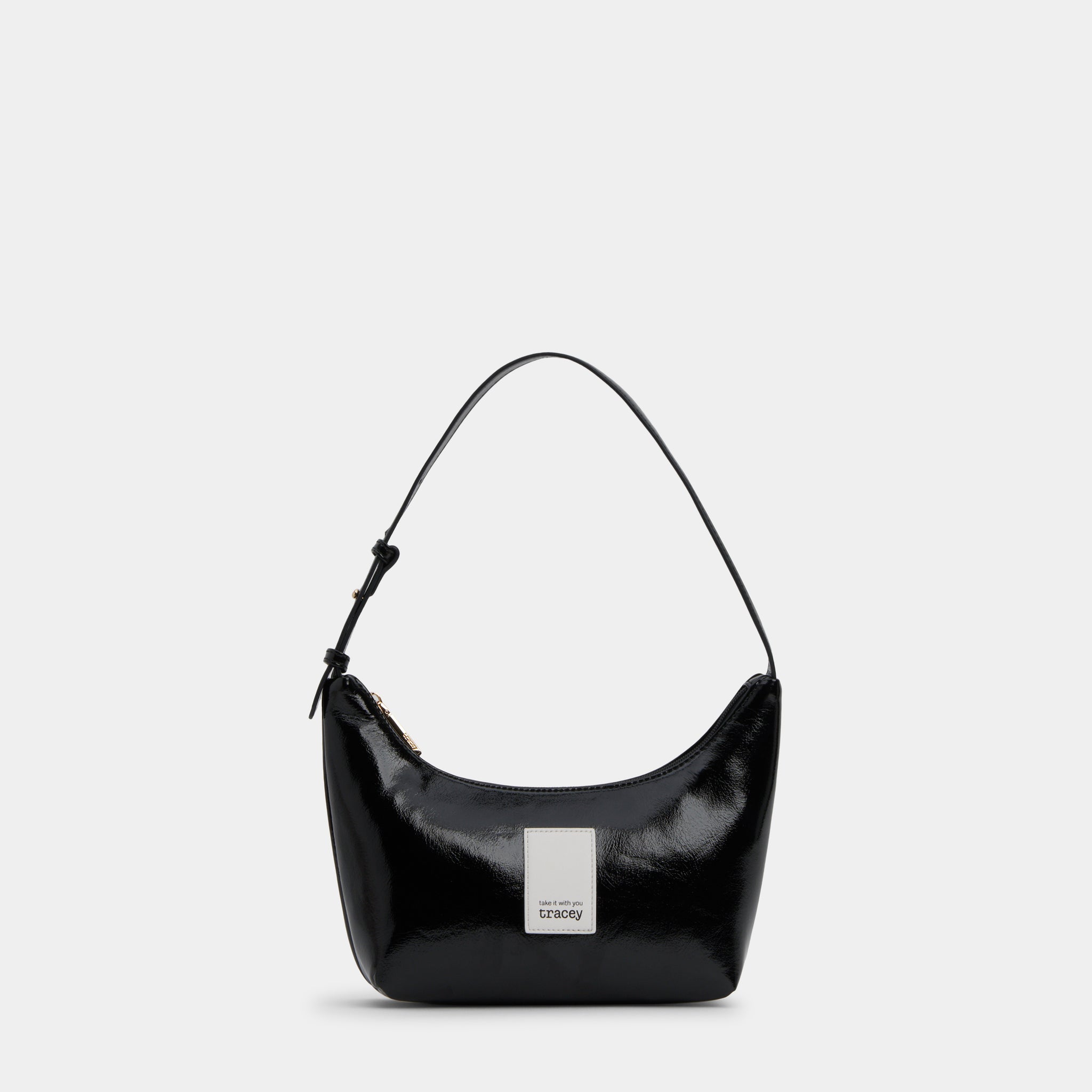 Off Duty Patent Shoulder Bag – Tracey