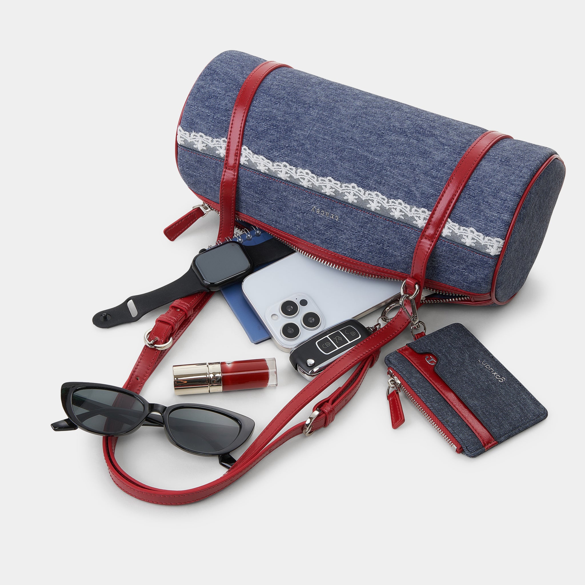Go Lacey Denim Barrel Bag