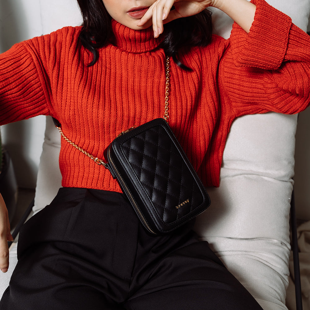 Luxe Quilted Boxy Phone Crossbody Bag