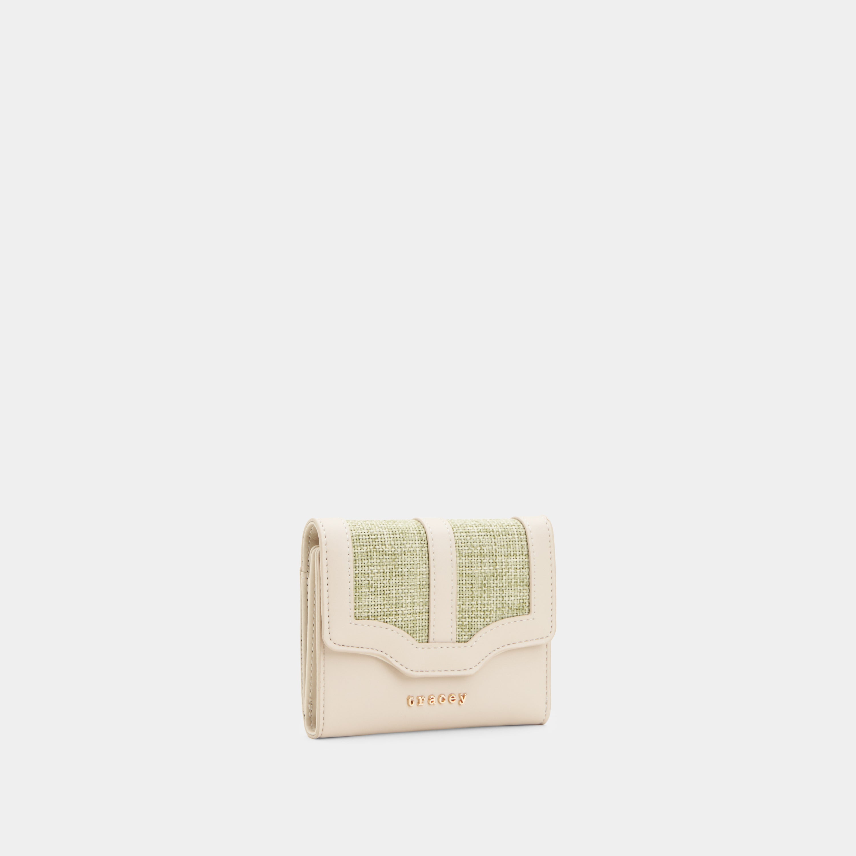 Variegated Fabric Flap Short Wallet