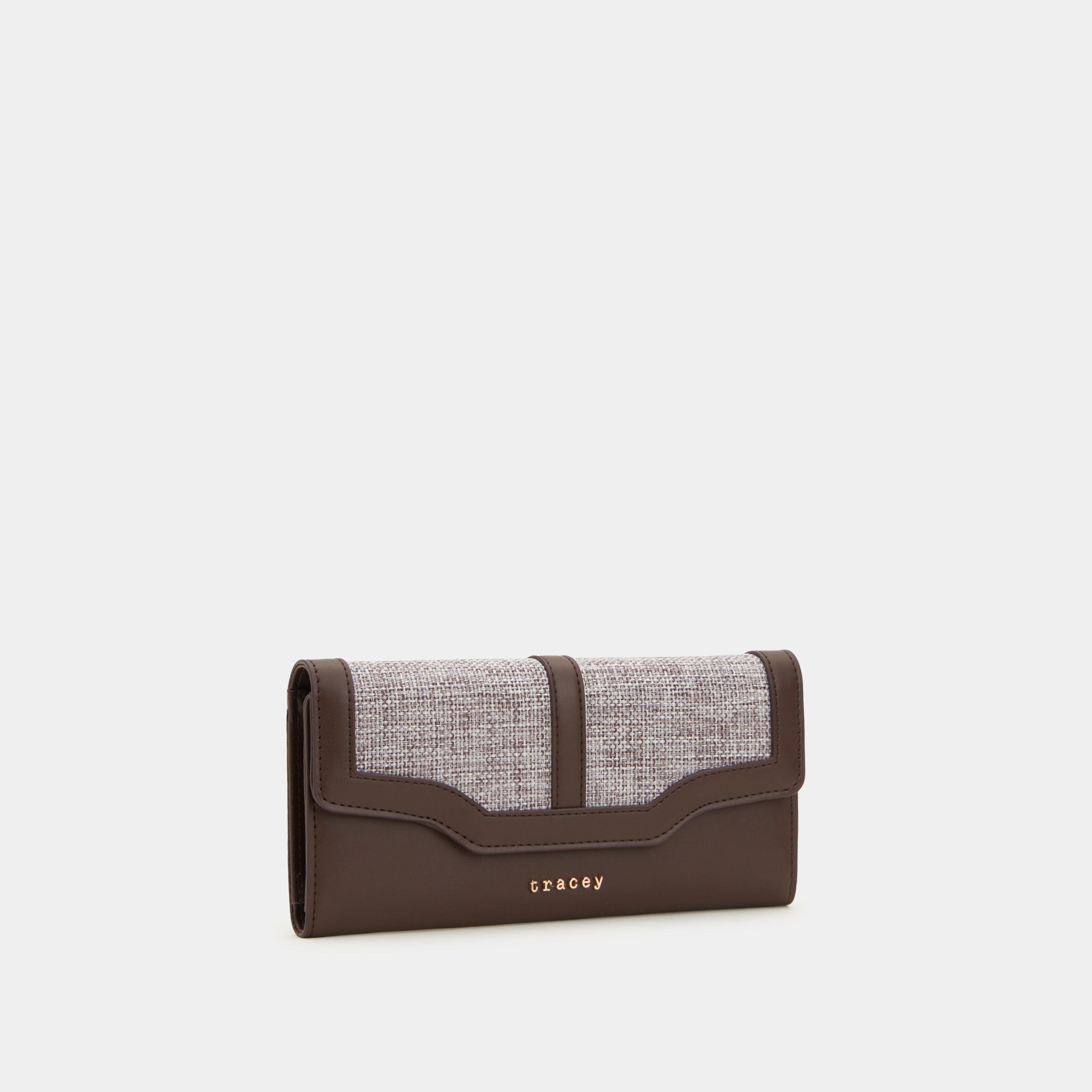 Variegated Fabric Flap Long Wallet